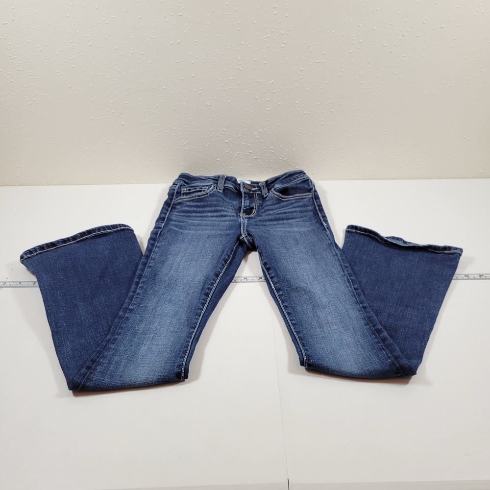 BKE Bootcut Jeans Youth Girl Size 10R Dark Wash Excellent Adjustable Waist Denim